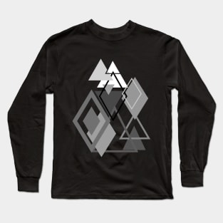 PATTERN OF TRIANGLES, BLACK TRIANGLES Long Sleeve T-Shirt